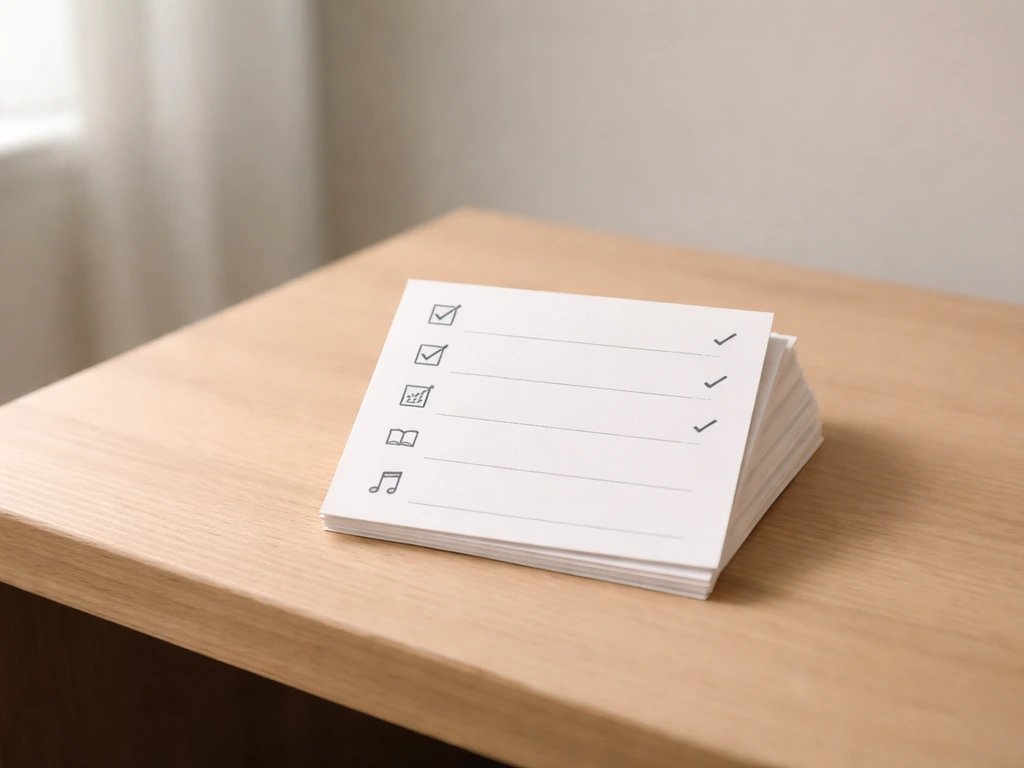 Minimal stack of cue cards showing a quick checklist for interpreting a quoted phrase.