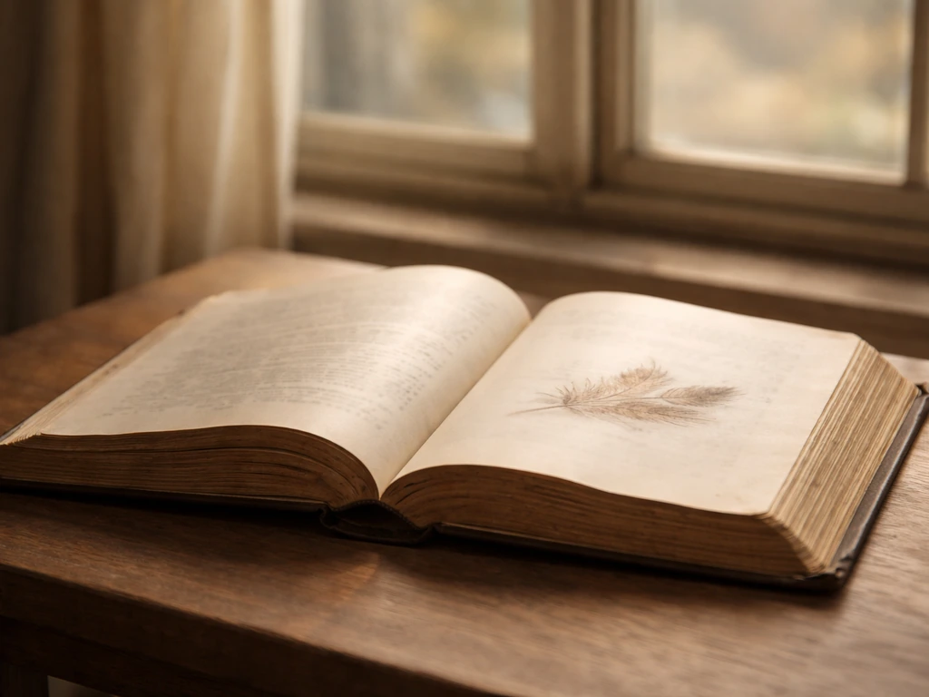 Open Bible on a wooden table with soft lighting, suggesting the phrase’s scriptural origin.