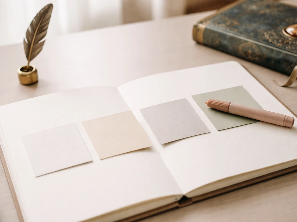 Minimal photo of a notebook with four small context tiles, highlighting the myth/roc meaning tile.